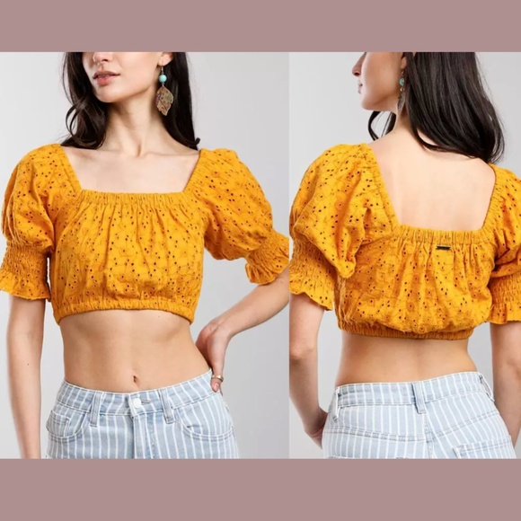 NWT $50‎ BILLABONG [ Womens XS ] Summer Girl Crop Top in Sunflower Yellow - Picture 1 of 12